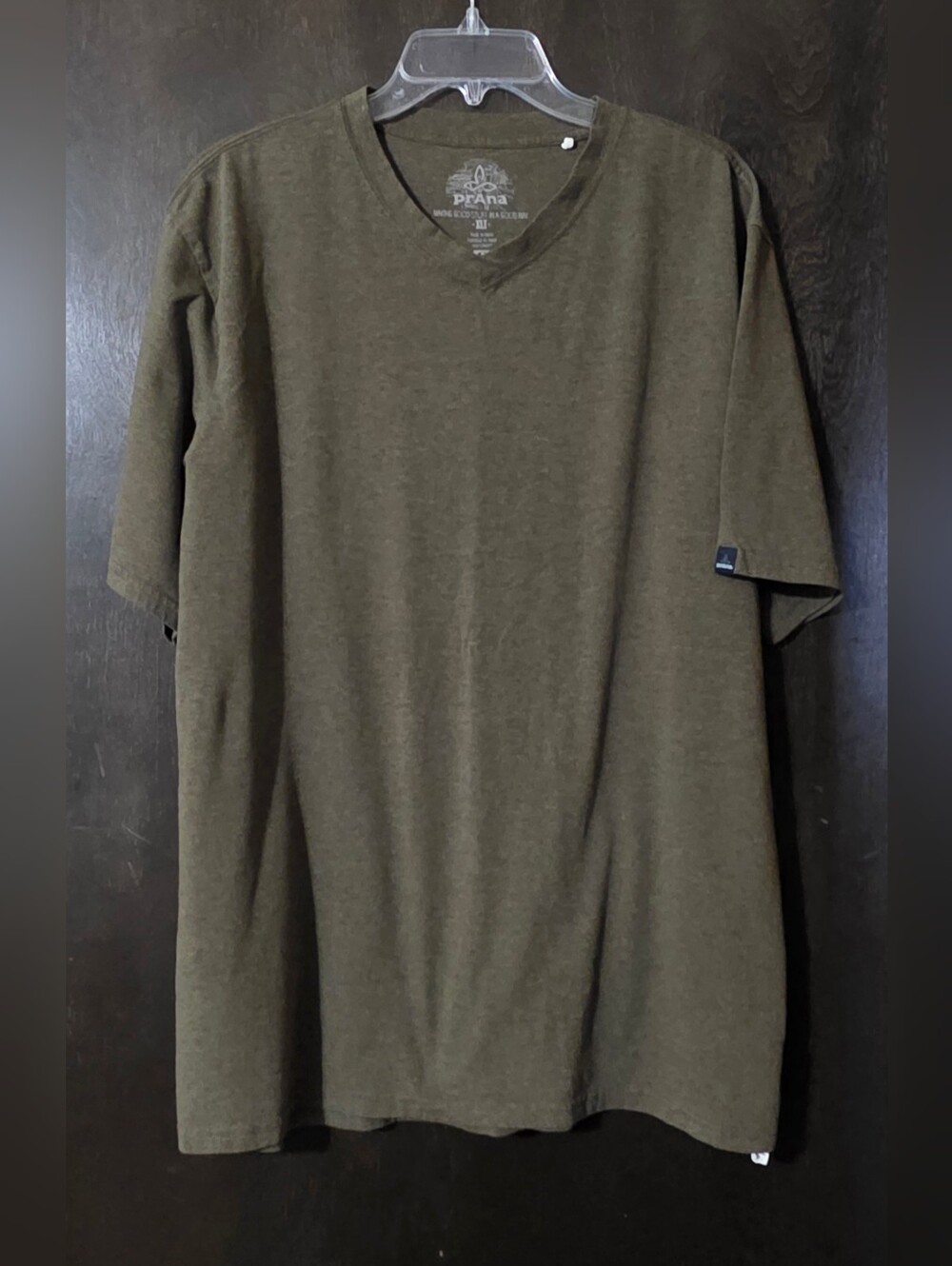 Prana Olive Green Men’s Casual Athleisure Short Sleeve T-shirt Tall Size XLT